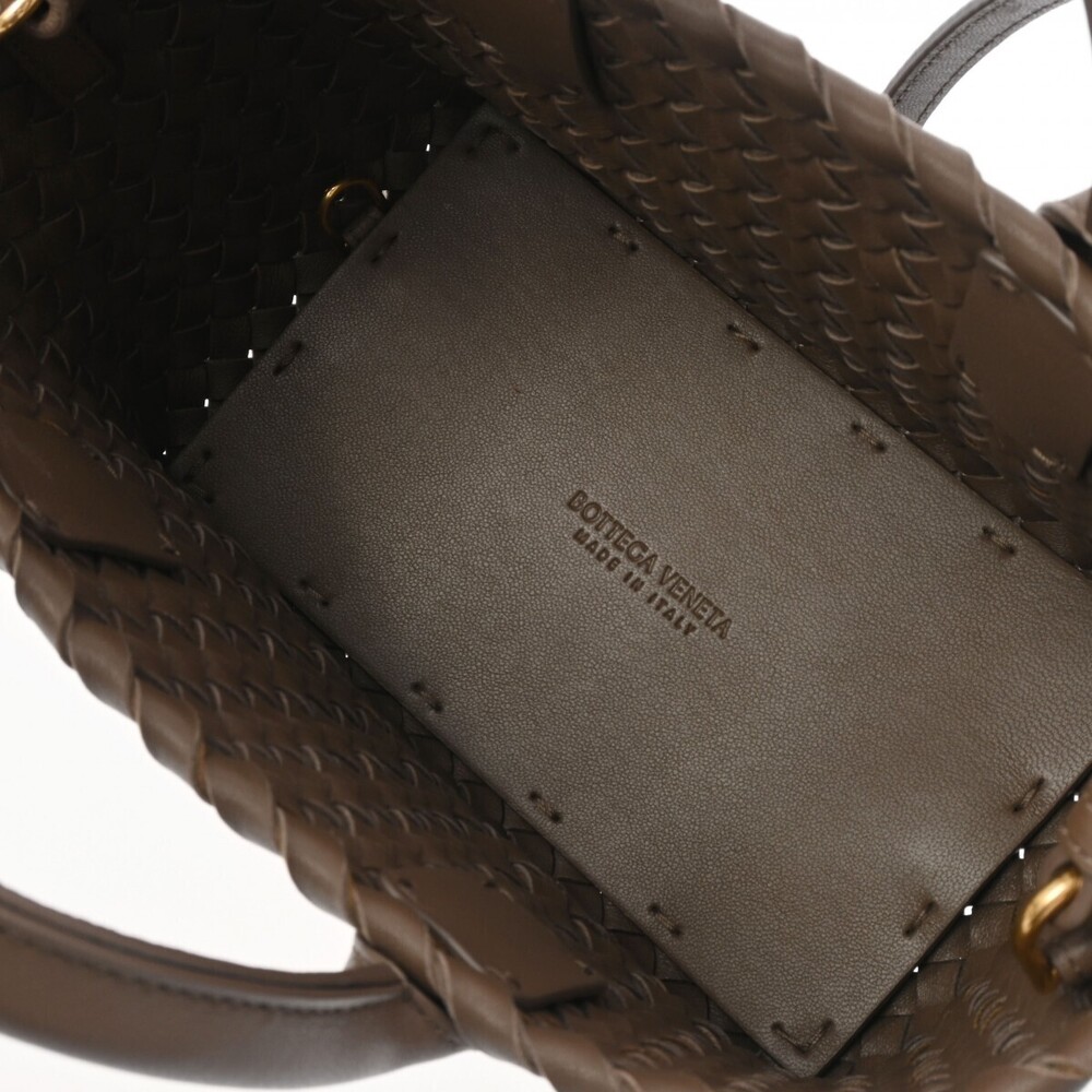 BOTTEGA VENETA Intrecciato Cabamini Taupe Gray Lambskin Handbag - Picture 7 of 9